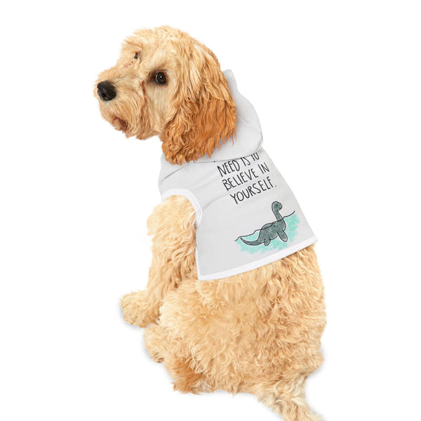 Inspirational Dinosaur Pet Hoodie, Cute Dog Sweater, Adorable Pet Apparel, Perfect Gift for Pets, Motivational Hoodie for Dogs